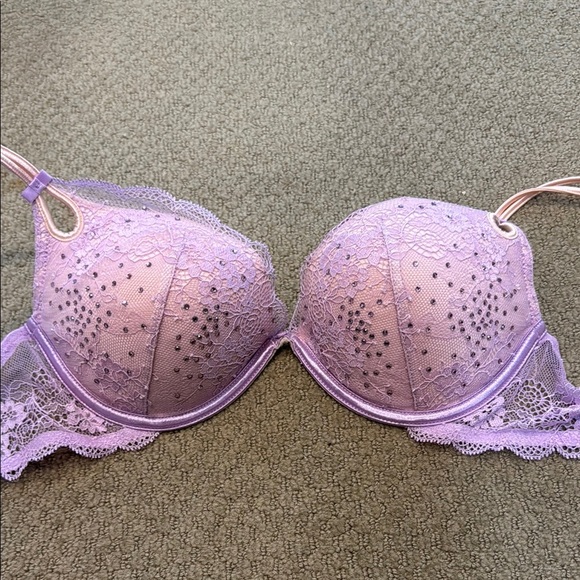 Victoria's Secret Purple Underwire Bra with Lace and Sparkle - Picture 1 of 5